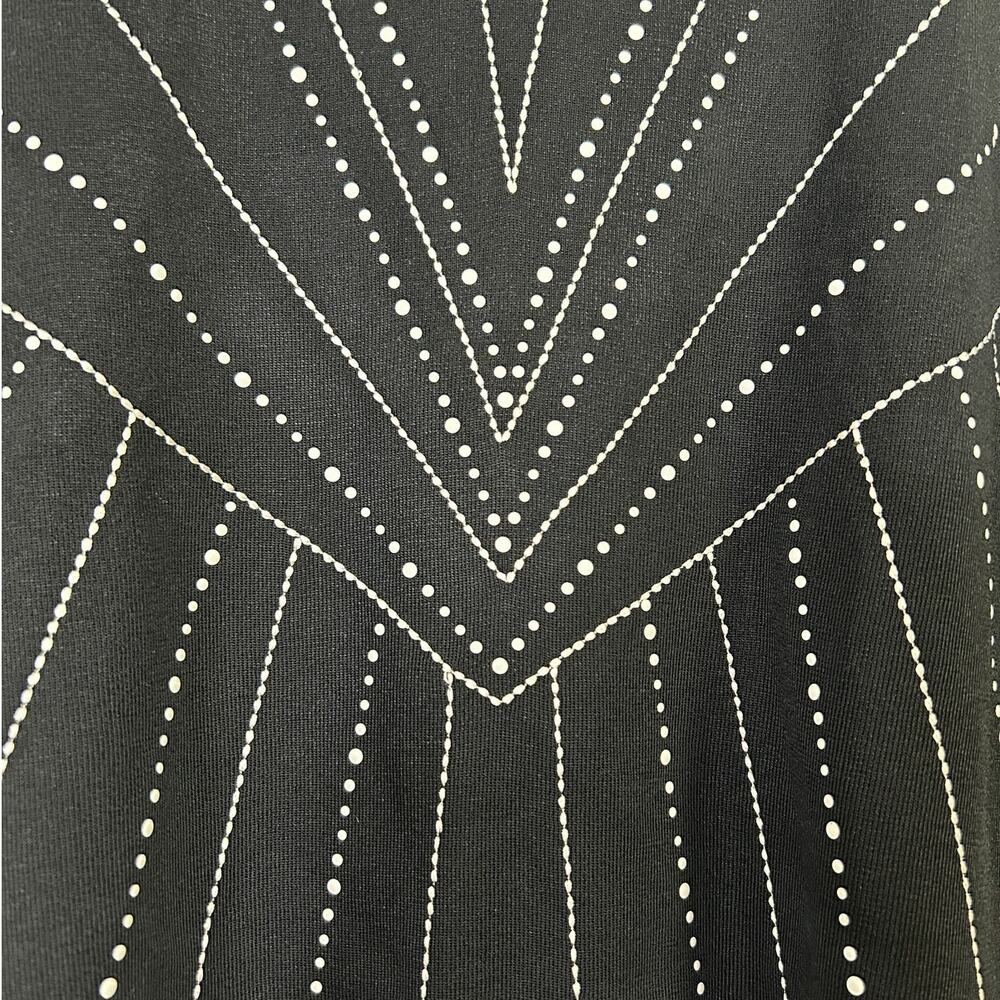 Ming Wang Black Knit Hook Front Jacket S Geometric Dots Classic - Picture 6 of 9